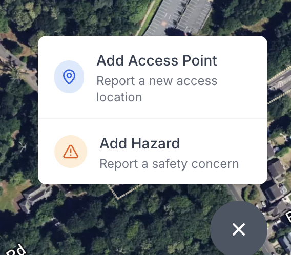Submission menu showing Add Access Point and Add Hazard options
