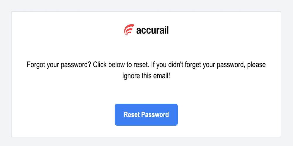 Password Reset Email