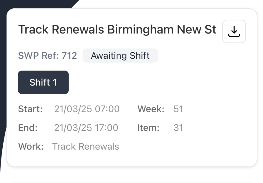SWP with Awaiting Shift status