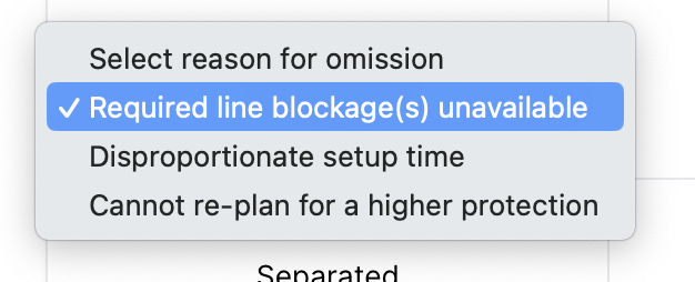 SSOW Hierarchy Form reasons for omission
